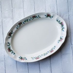 🎄PFALTZGRAFF Red Ribbons 14" Oval Plater